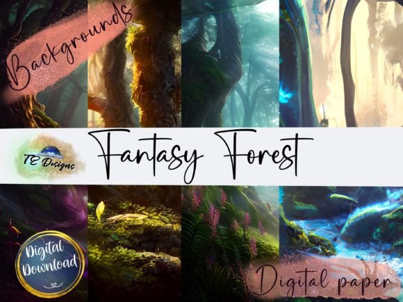 4 Fantasy Forest Background: Enchanting Digital Papers