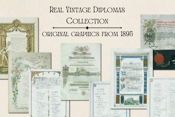 Antique Handwritten Diplomas: A Collection of Timeless Artistry