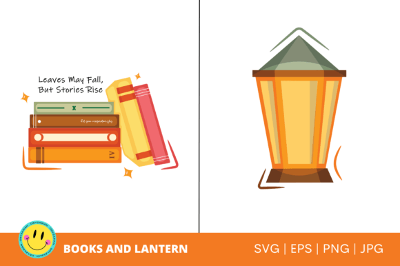 Books and Lantern: Capturing Autumn's Charm in Your Designs