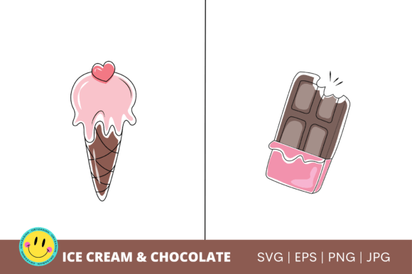 Chocolate and Ice Cream: A Sweet Design Asset for Your Projects