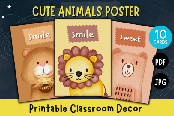 Cute Animals Poster: Printable Classroom Decor