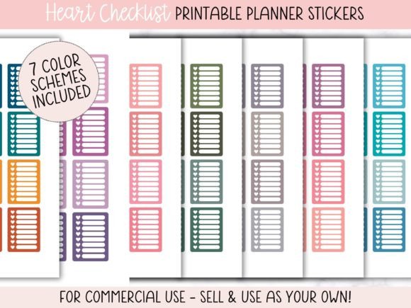 Heart Checklist Planner Stickers: A Designer's Shortcut to a Thriving Shop