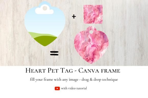 Heart Pet Tag - Canva Frame: A Designer's Asset for Pet Brands