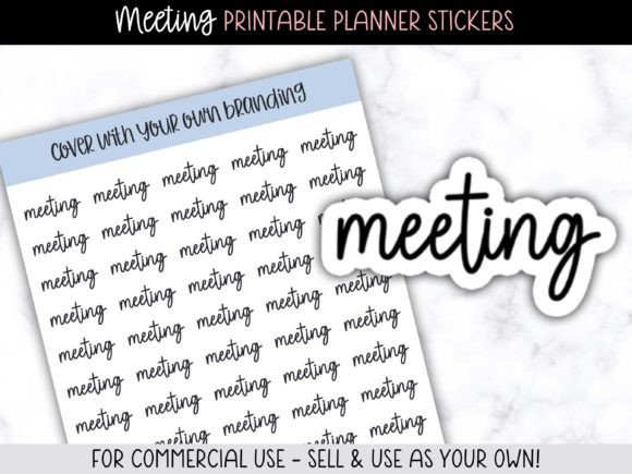 Meeting Printable Planner Stickers: A Creative Asset for Your Shop