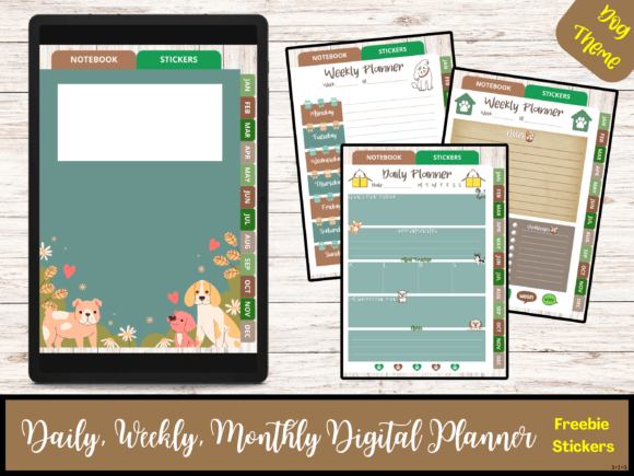 Organize Your Life with a Charming Dog Theme Digital Planner
