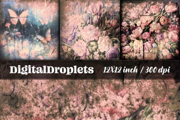 Spilled Flowers and Butterflies Vol.7: A Designer's Textured Asset